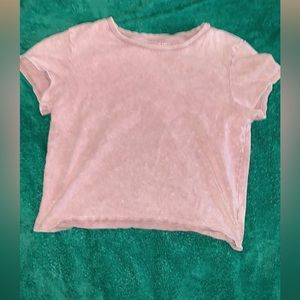 american eagle cropped pink tee